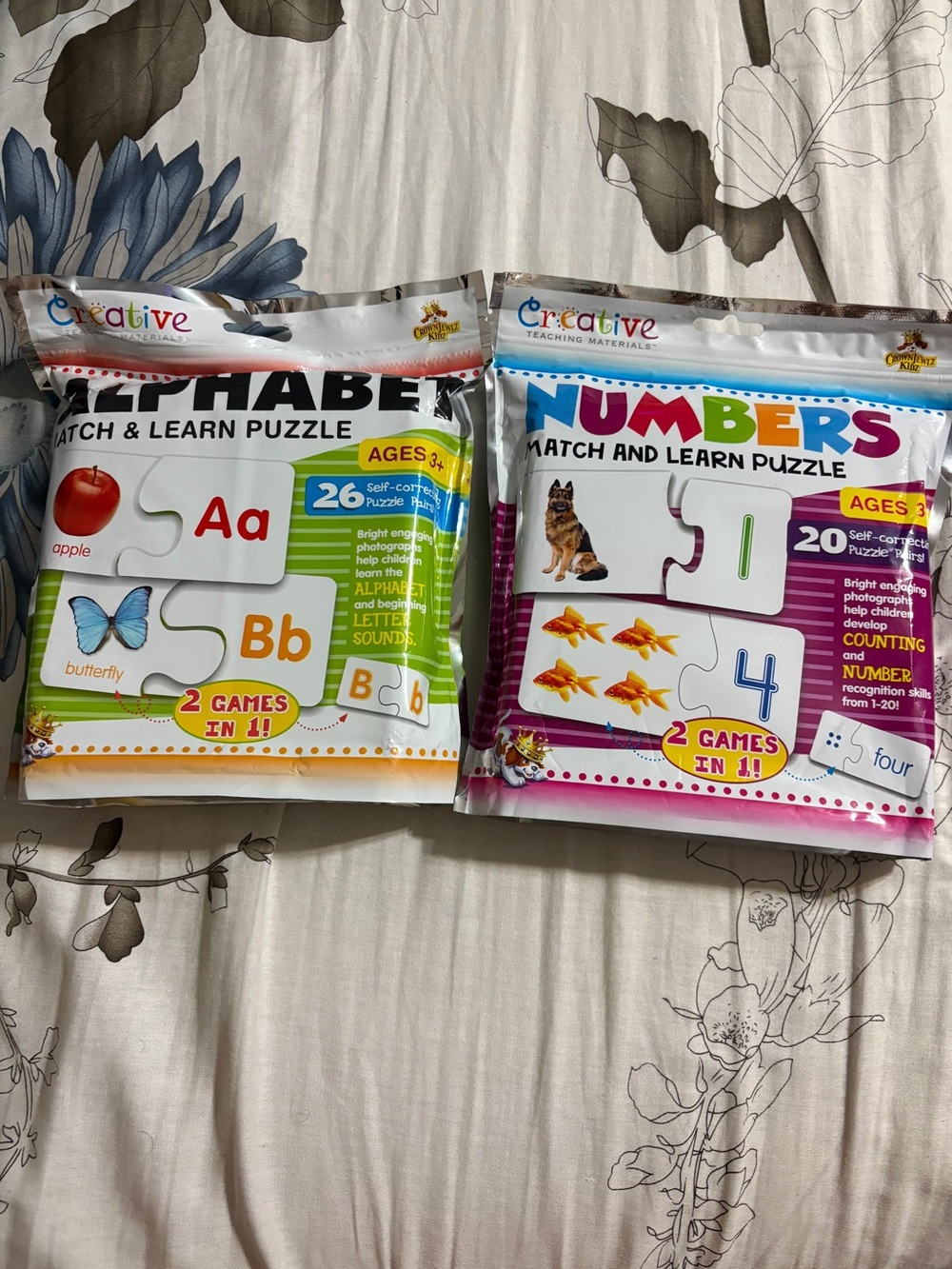 Creative teaching materials Match & Learn Puzzles- set of two